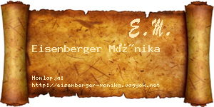 Eisenberger Mónika névjegykártya